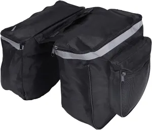 bag double bag pannier rack bag, 25L waterproof large panniers, rear seat trunk bag with strap, tear-resistant pannier bag for commuter pannier racks with rain cover