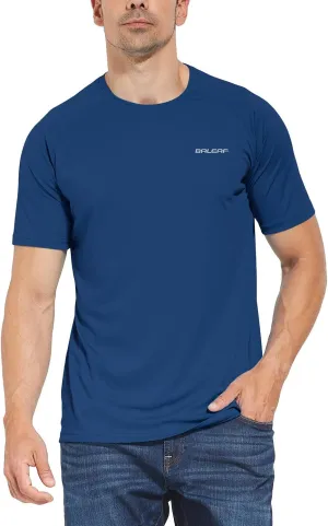 baleaf Men's UPF 50  Short Sleeve Shirts Lightweight Sun Protection SPF T-Shirts Fishing Hiking Running