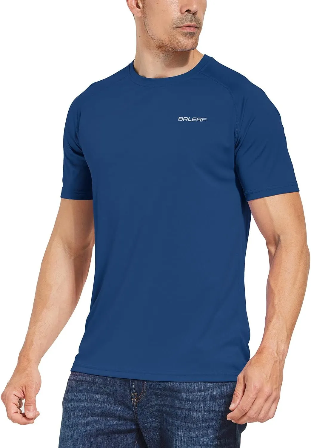 baleaf Men's UPF 50  Short Sleeve Shirts Lightweight Sun Protection SPF T-Shirts Fishing Hiking Running