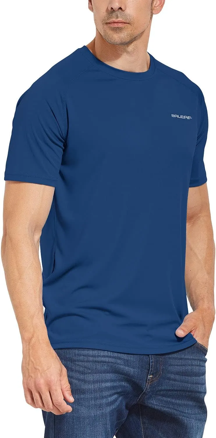 baleaf Men's UPF 50  Short Sleeve Shirts Lightweight Sun Protection SPF T-Shirts Fishing Hiking Running