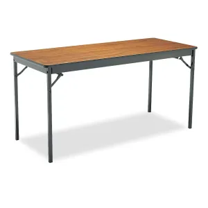 Barricks Special Size Folding Table, Rectangular, 60w X 24d X 30h, Walnut/black