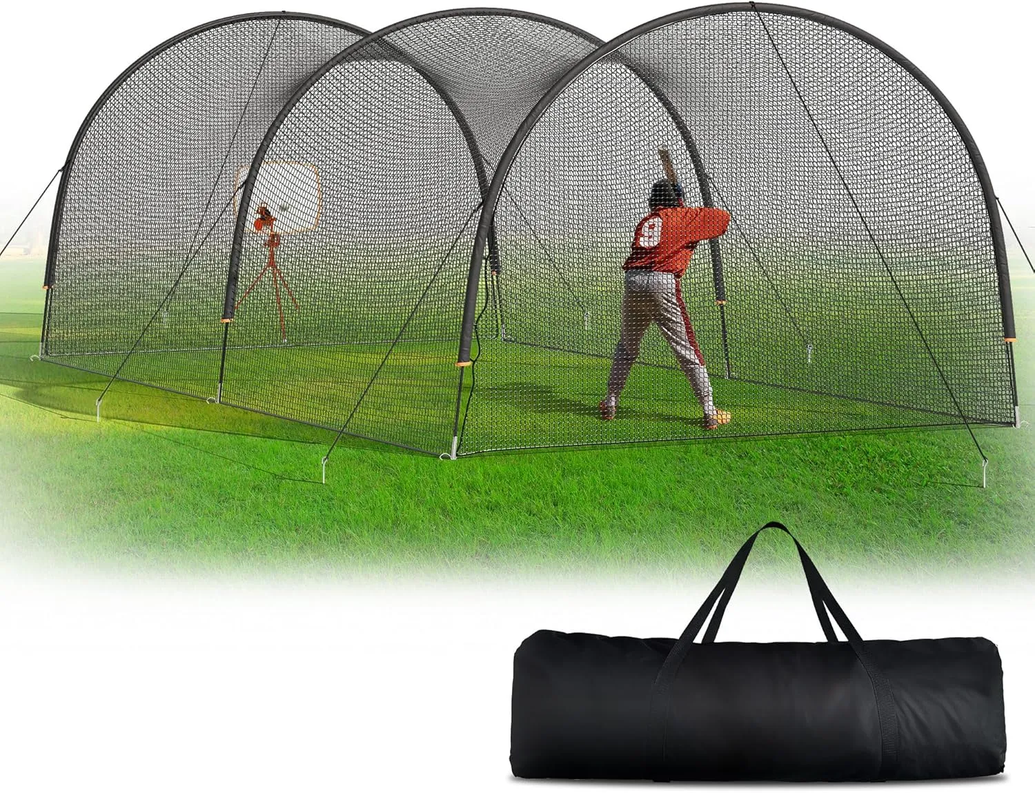 Baseball Batting Cage, 22x12x8 Feet Baseball & Softball Hitting cage for Backyard Park, Portable Batting Cage System w/Carrying Bag