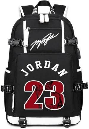 Basketball Player 23 Student School Bag, Laptop Backpack, Ultra-Light Travel Bag, For Men And Women (Black4)