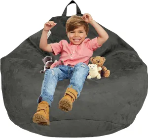 Bean Bag Stuffed Animal Storage Or Cover | No Filler | Extra Large | for Adults Or Kids | Double Stitched | Durable Zipper | Premium Microsuede