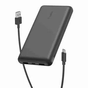 Belkin 20000 MAH Lightweight Slimmest Power Bank with 1 Type C PD and 2 USB A Port Black