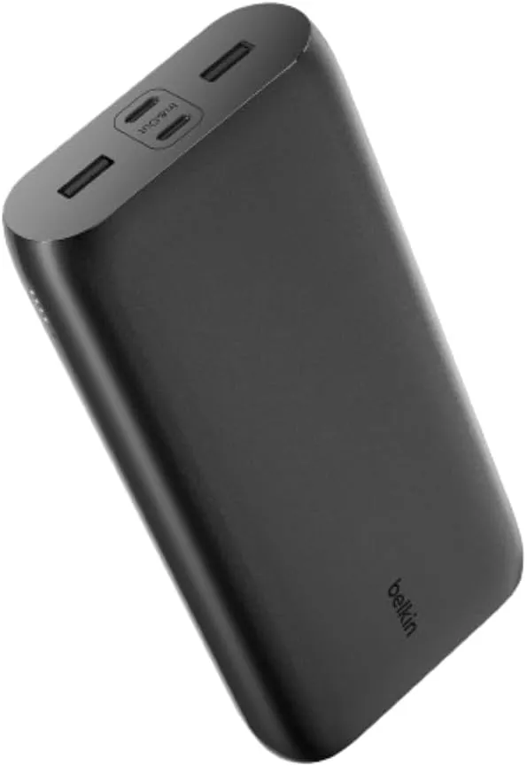 Belkin Portable Charger, 4-Port Power Bank 26,000mAh w/USB-C & USB-A Ports, 32W Fast Charging Power Delivery for iPhone 16, 15, 14, 13, iPad Pro, Galaxy S25, Nintendo Switch 2 & More - Black