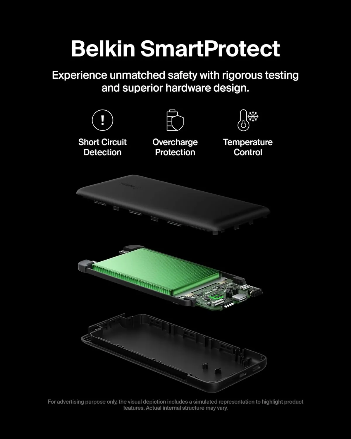 Belkin Portable Charger, Power Bank 10,000mAh, 23W w/Integrated Lightning Cable & USB-C Cable - iPhone Charger Battery Pack for Apple iPhone 16, 15, 14, Galaxy S25, Pixel 9, Travel Essentials - Black