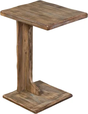 Benjara Dazy Sofa Side C Table, 15x12.5 Rustic Light Brown Mahogany Wood