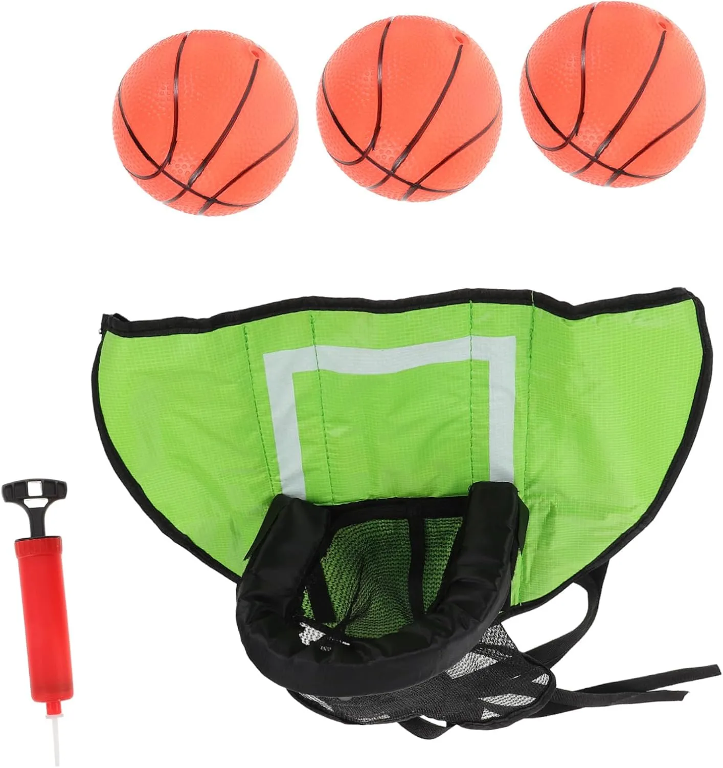 BESPORTBLE 1Set Trampoline Basketball Hoop Attachment Durable Basketball Goal with Balls Pump for Fun Fits Standard Trampolines for Garden Games