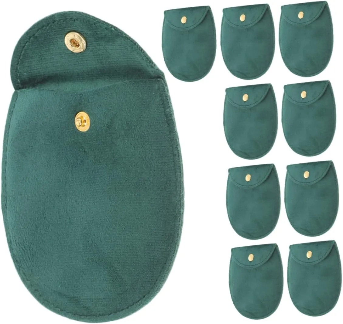 BESPORTBLE 50pcs Thick Cloth Watch Storage Bag with Snap Button Closure Travel Pouch for Watches Double-sided Organizer Secure Snap Button Design for Travel