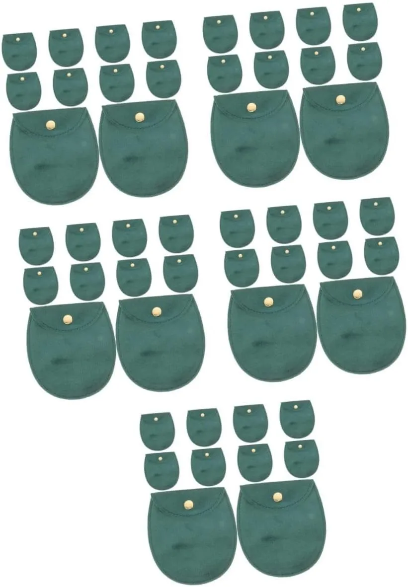 BESPORTBLE 50pcs Thick Cloth Watch Storage Bag with Snap Button Closure Travel Pouch for Watches Double-sided Organizer Secure Snap Button Design for Travel