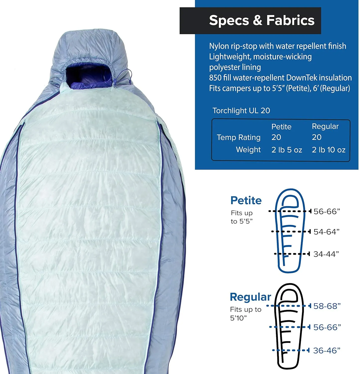 Big Agnes Women's Torchlight UL Expandable Down Mummy Sleeping Bag