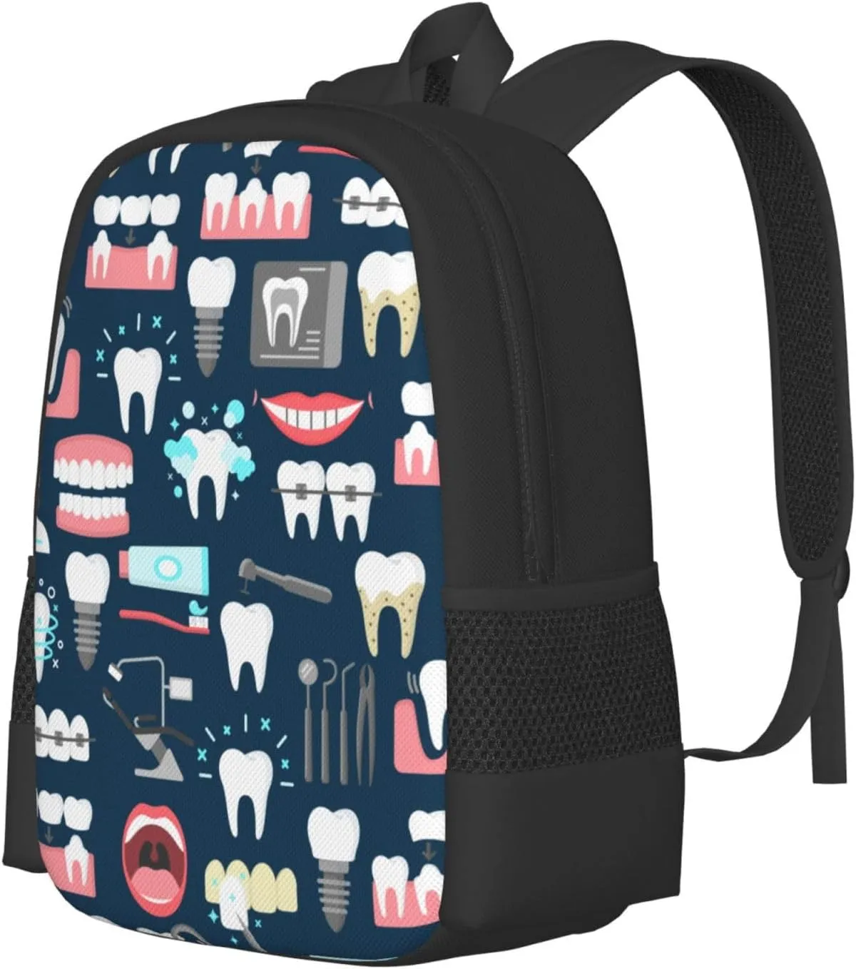 Big Capacity Rucksacks, for Teeth Dental Seamless Pattern Anti-Theft Multipurpose Bookbag with Shoulder Straps, Daypack Backpack, Camping Outdoor Backpack, Computer Bag