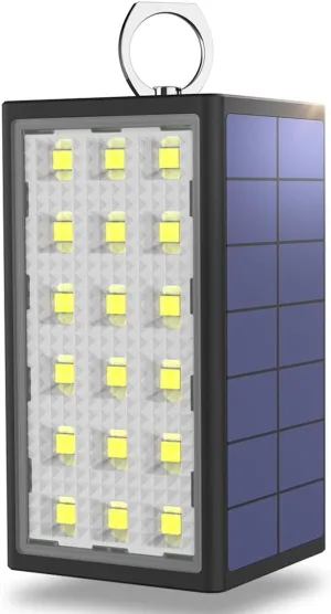 BigBlue 3 in 1 Car Emergency Light Emergency Waterproof Camping LED Light 10600mAh Solar Panel Charger with 18 LED Lights Great for Outdoor Activities