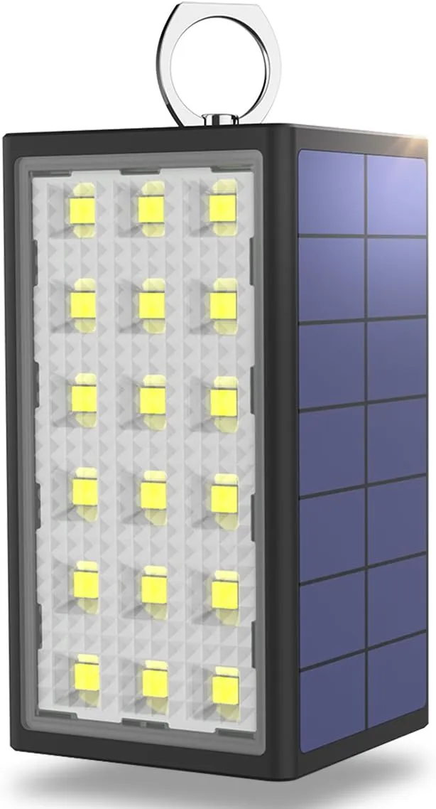 BigBlue 3 in 1 Car Emergency Light Emergency Waterproof Camping LED Light 10600mAh Solar Panel Charger with 18 LED Lights Great for Outdoor Activities