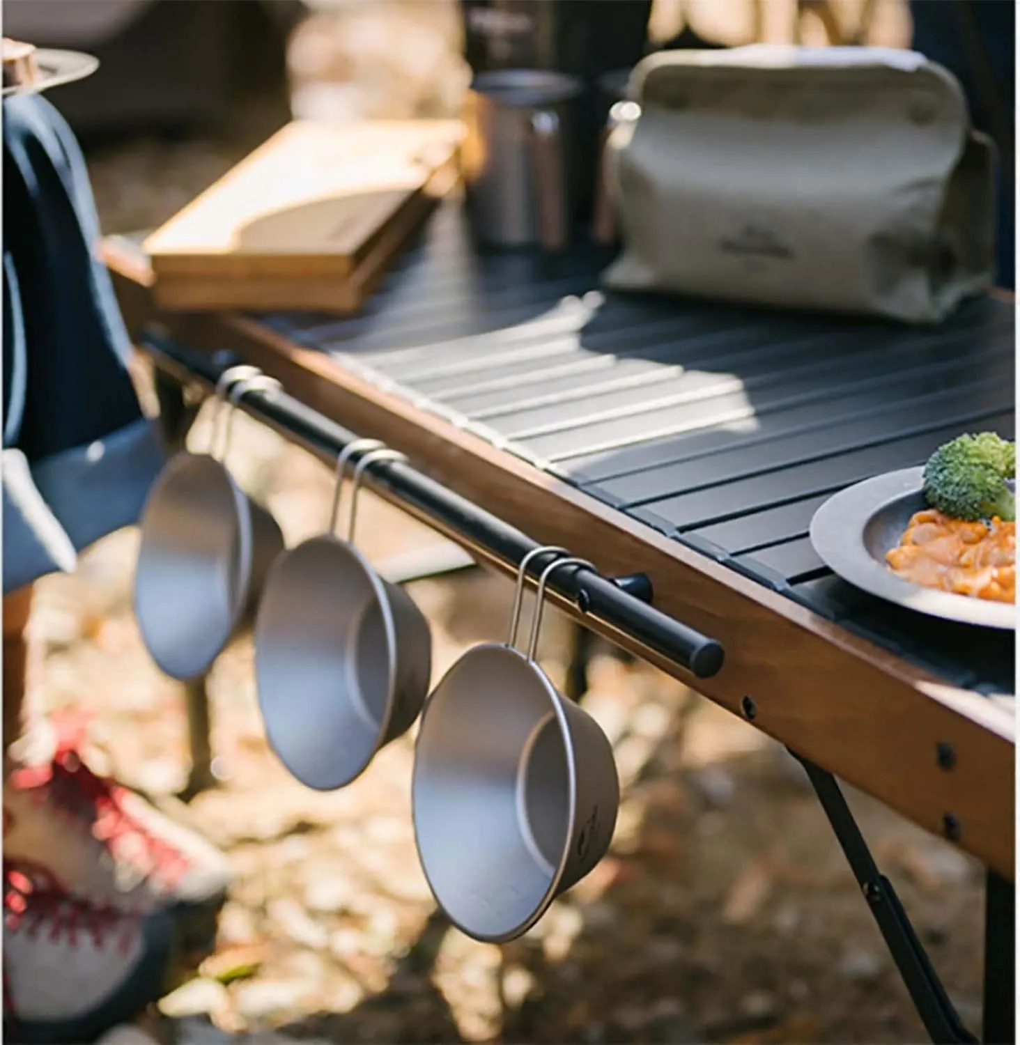 BK&MF Portable Aluminum Outdoor Folding Table,Lightweight Beach Grill Table Backpacking Table with Carry Bag for Grill Travel Table Outdoor Picnic,A,88x38x40cm(35x15x16inch)