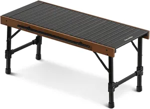 BK&MF Portable Aluminum Outdoor Folding Table,Lightweight Beach Grill Table Backpacking Table with Carry Bag for Grill Travel Table Outdoor Picnic,A,88x38x40cm(35x15x16inch)