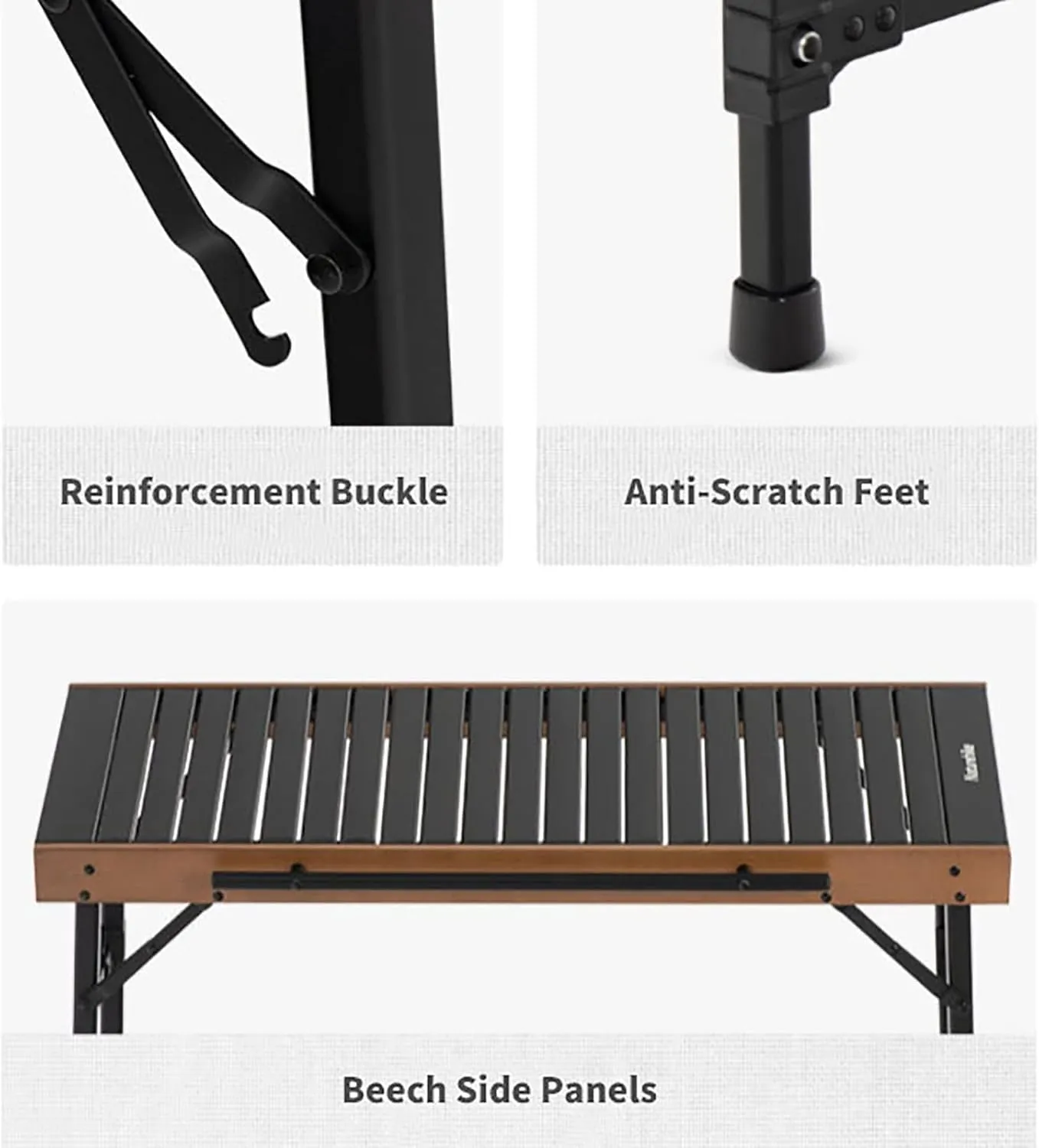 BK&MF Portable Aluminum Outdoor Folding Table,Lightweight Beach Grill Table Backpacking Table with Carry Bag for Grill Travel Table Outdoor Picnic,A,88x38x40cm(35x15x16inch)