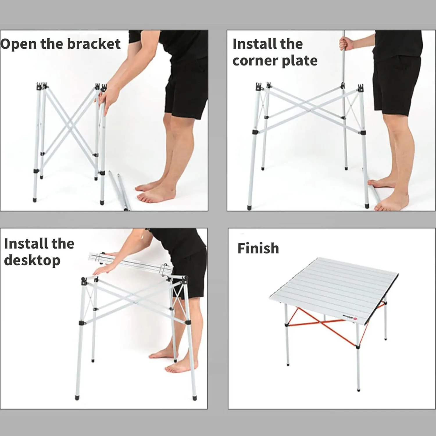 BK&MF Ultralight Aluminum Outdoor Folding Table,Portable Outdoor Camping Beach Table Compact with Carry Bag Roll-up Table for BBQ, Party, Camping,A,70x70x70cm(28x28x28inch)