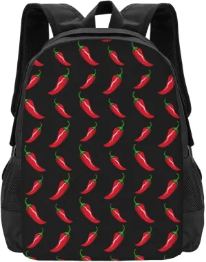 Black Chili Peppers Lightweight Packable Backpack Travel Casual Large Capacity Daypack Foldable Backpack For Men Women