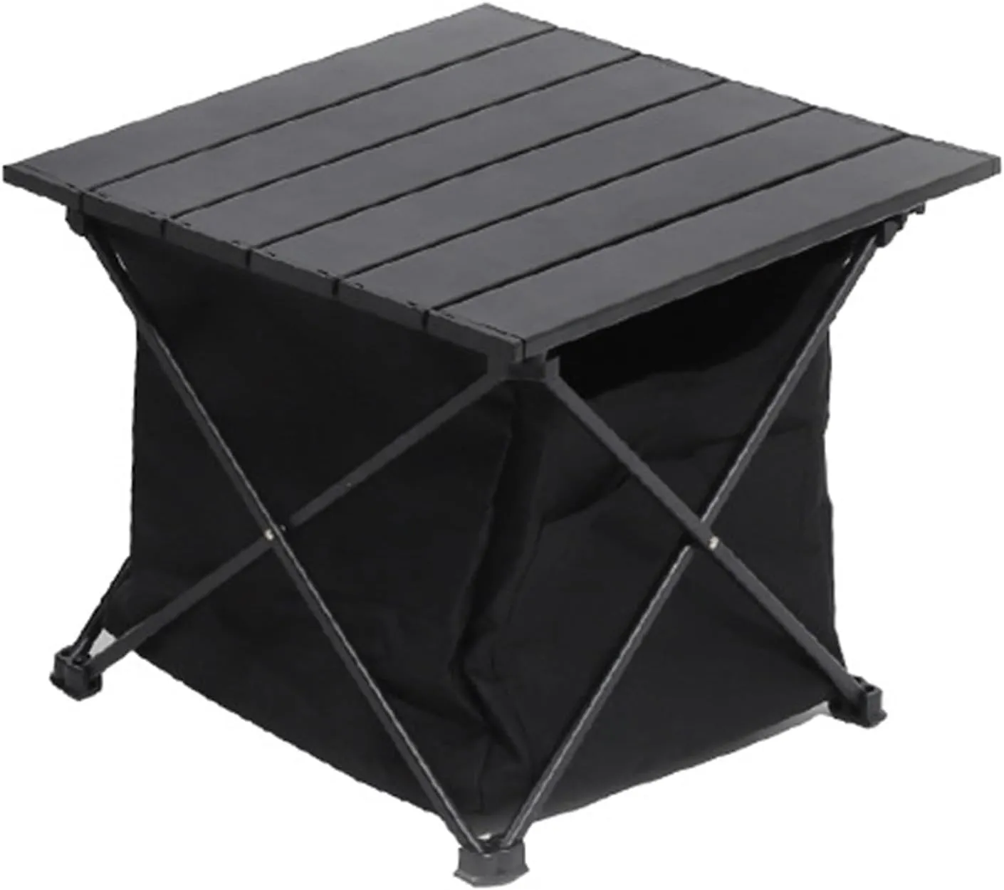 Black outdoor folding lightweight camping table, portable camping table, black aluminum alloy camping folding table, foldable camping outdoor folding table with large storage bag(15.3X12.9X12.2in)