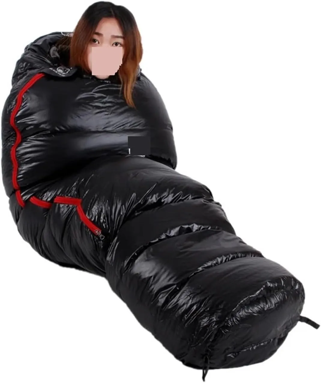 Black Snow Adult Mummy Style Sleeping Bag - Very Warm Down Filled Travel Sleeping Bag for 4 Seasons Camping