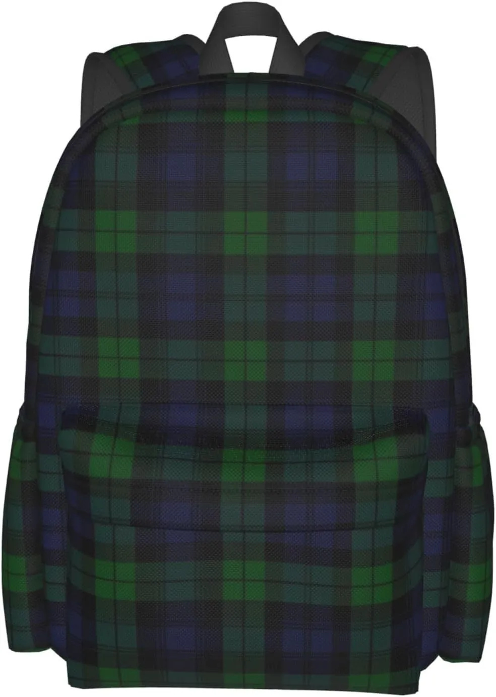 Black Watch Tartan Plaid Backpack Casual Laptop Backpack Large Capacity Double Shoulder Bag Travel Daypack For Women Men