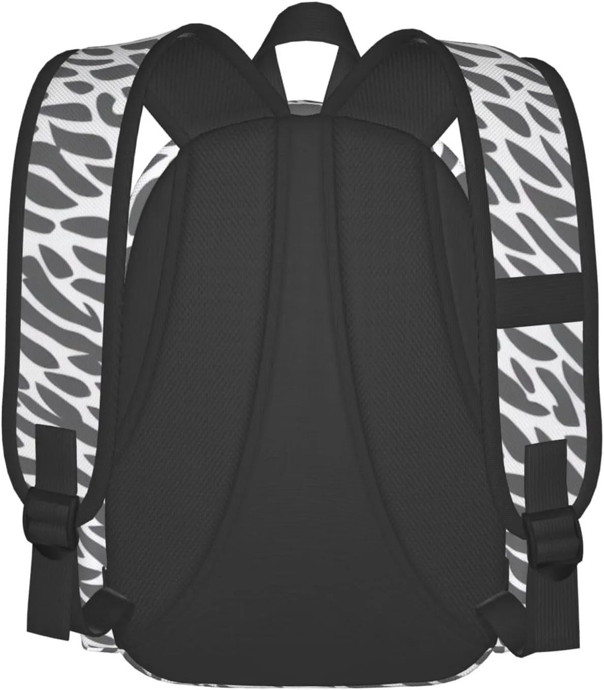 Black Zebra Print Pattern Backpack Print Shoulder Canvas Bag Travel Large Capacity Casual Daypack With Side Pockets