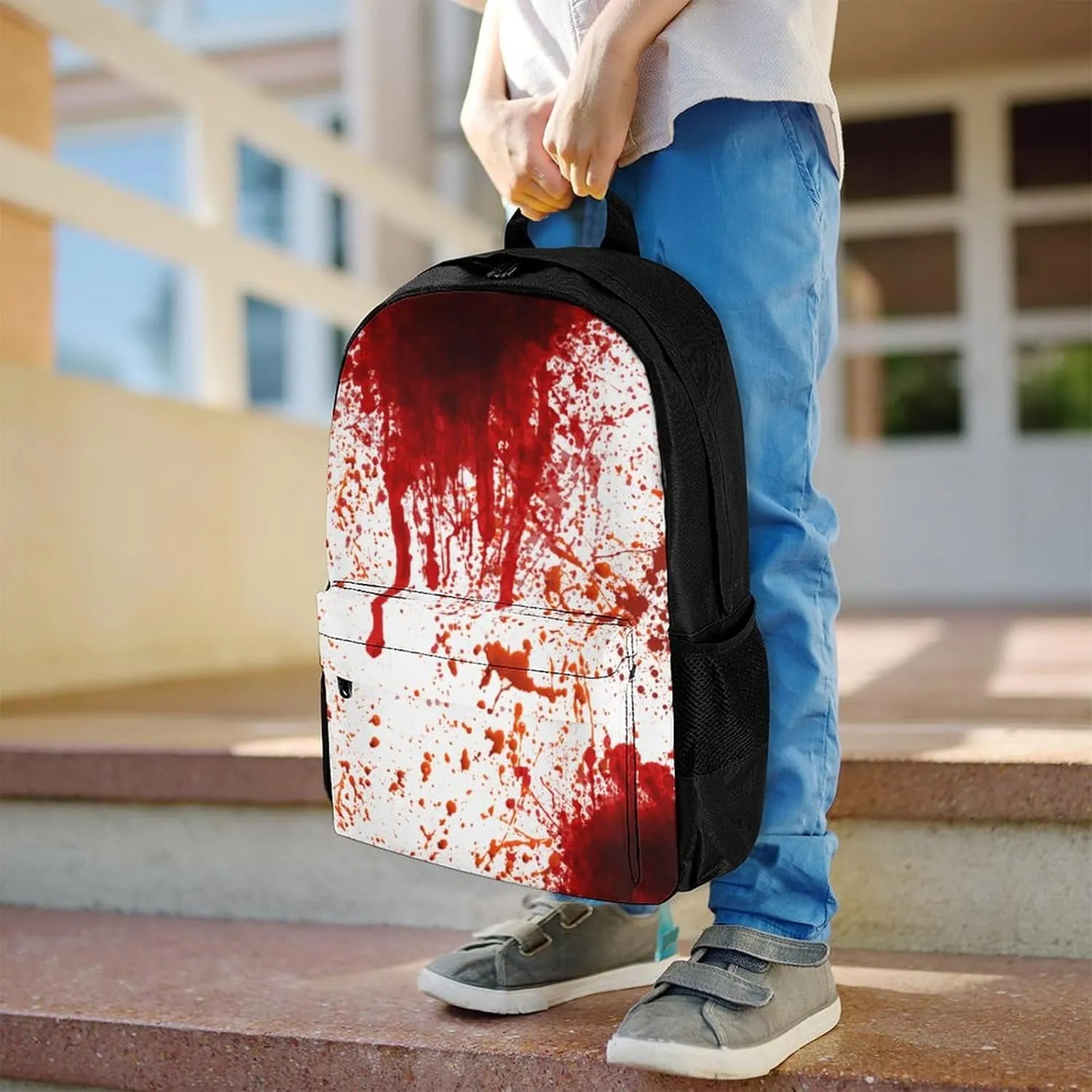 Blood Splatter Horror A Large Capacity Backpack with Pockets, Suitable for Outdoor Use, Etc