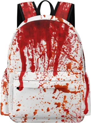 Blood Splatter Horror Classic And Stylish Large Capacity Portable Half Print Backpack