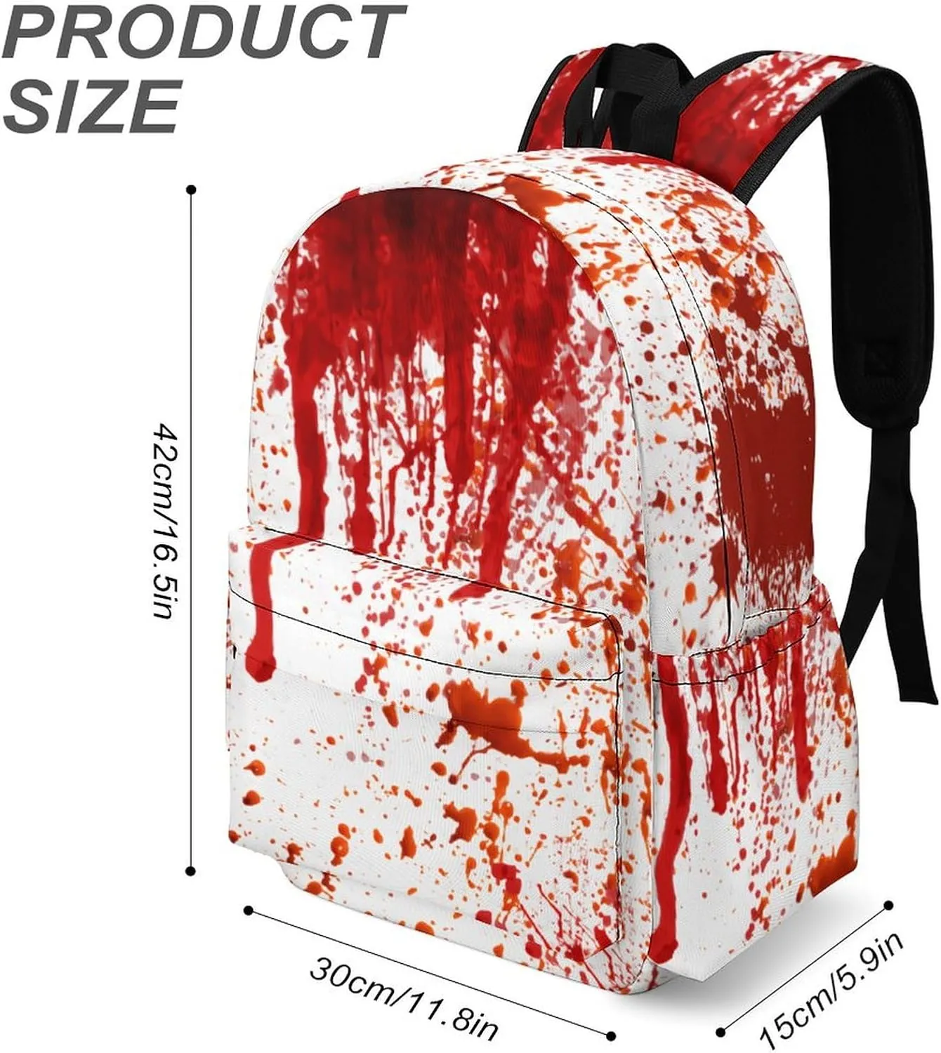 Blood Splatter Horror Classic And Stylish Large Capacity Portable Half Print Backpack