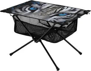 Blue Eyed Tiger Portable Folding Camping Table, Compact Lightweight Beach Table with Carrying Bag for Outdoor Picnics, BBQs, Camp