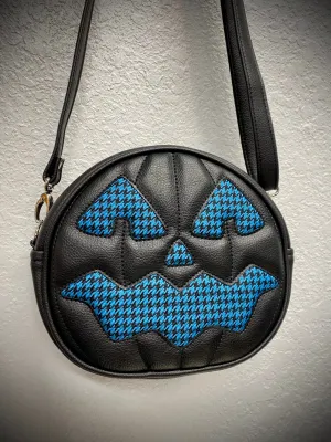 Blue Houndstooth Spooky Face Cruiser Bag