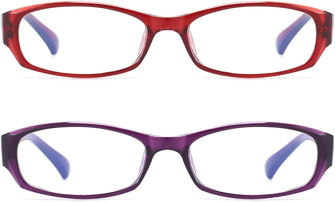 Blue Light Blocking Glasses for Womens - 2 Pairs Lightweight Computer Eyeglass Anti-blue Glare Blue Screen Quality Glasses