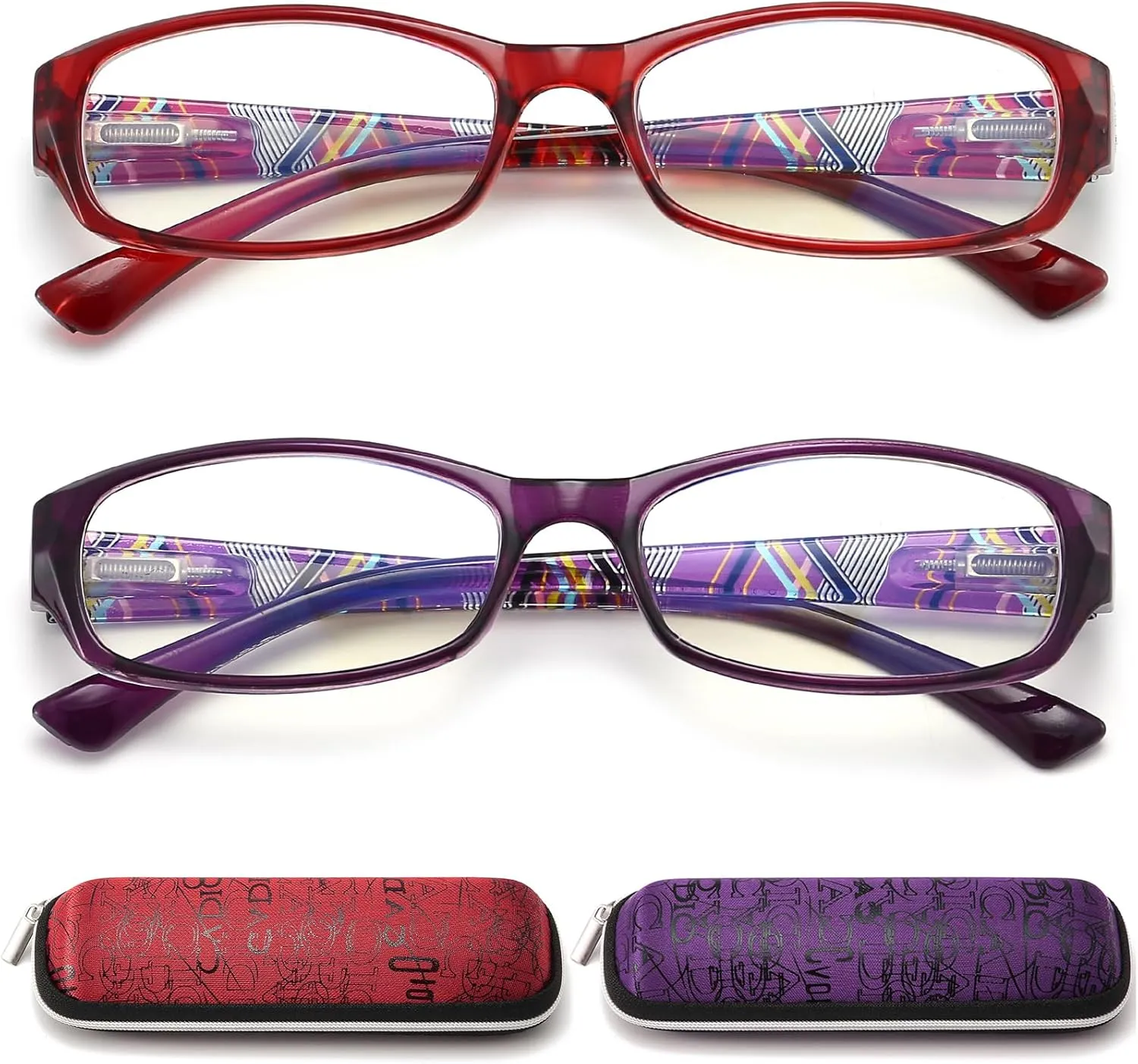 Blue Light Blocking Glasses for Womens - 2 Pairs Lightweight Computer Eyeglass Anti-blue Glare Blue Screen Quality Glasses