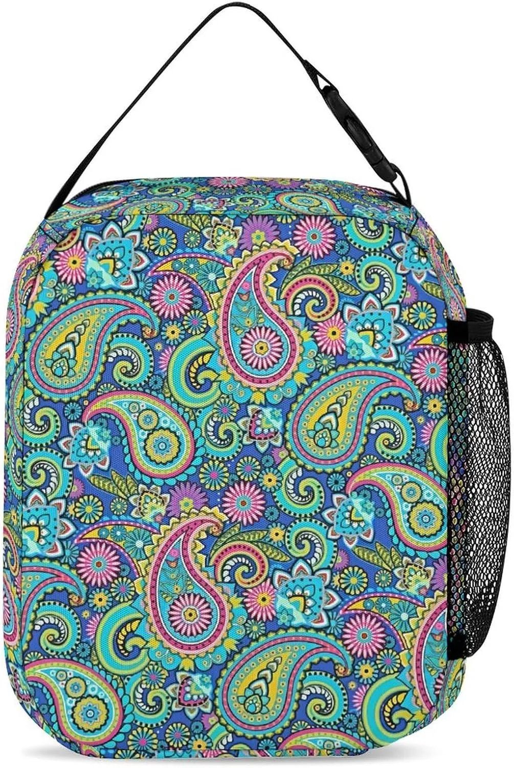Blue Pink Paisley Large Capacity Portable Backpack Three Piece Set