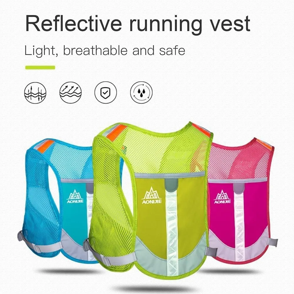 BlueField Reflective Running Vest for Men Women- Hydration Pack Water Backpack, Hydration Backpack for Hiking-Lightweight