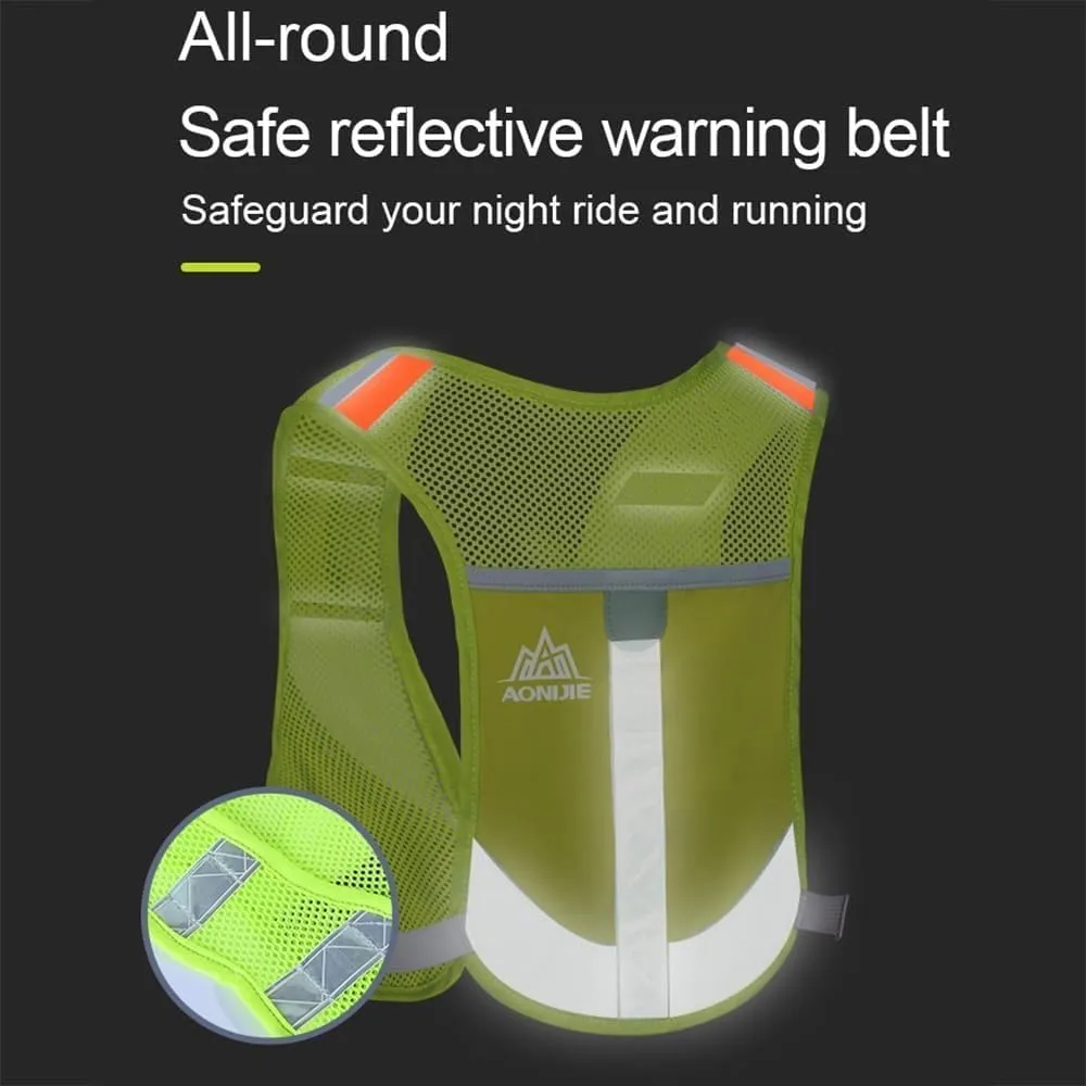 BlueField Reflective Running Vest for Men Women- Hydration Pack Water Backpack, Hydration Backpack for Hiking-Lightweight