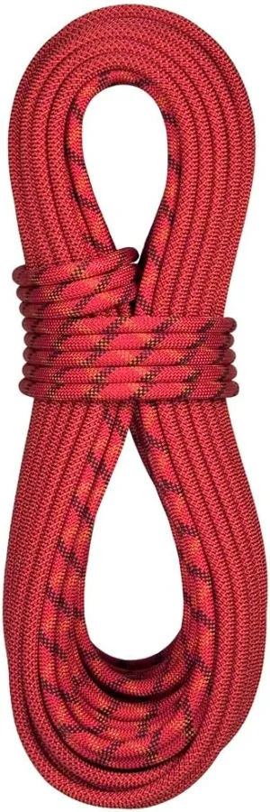 BlueWater Ropes 10.5mm Accelerator Standard Dynamic Single Rope (Bi-Pattern Red, 60M)