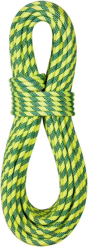 BlueWater Ropes 9.9mm Pulse Standard Dynamic Single Rope (Flavine/Green, 60M)