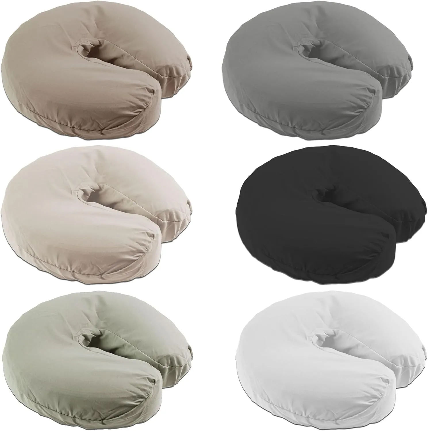 Body Linen Tranquility Microfiber Massage Face Rest Covers for Massage Tables and Chairs - Durable, Lightweight and Extra Soft Microfiber Face Cradle Covers - 10 Pack Mirage Gray