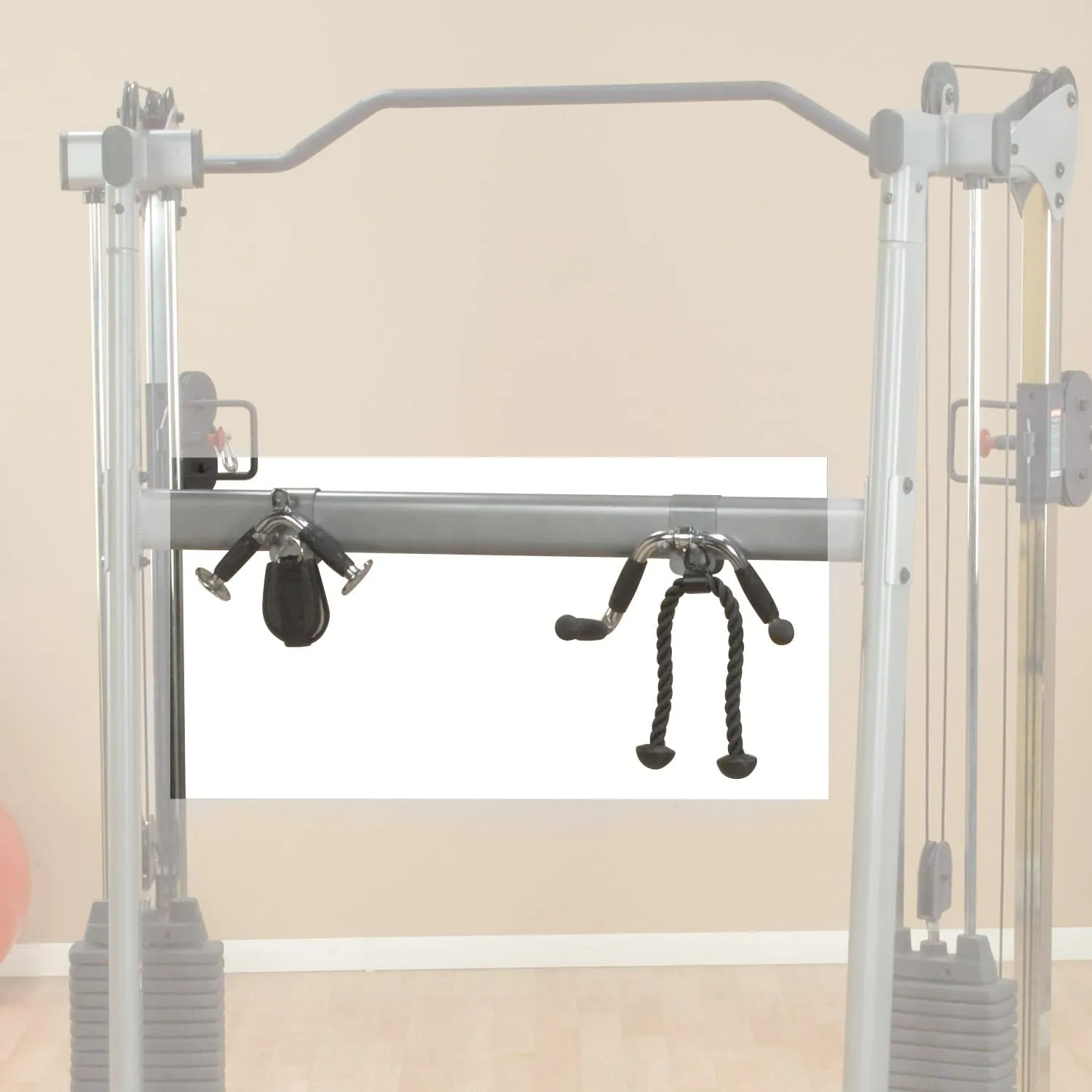 Body-Solid (GDCCRACK) Functional Trainer Accessory Rack Attachment for Lat Pulldown Suitable, Organizer for Grips, V-Bars, Straight Bars & Rope Handles, Home and Commercial Gym Accessories