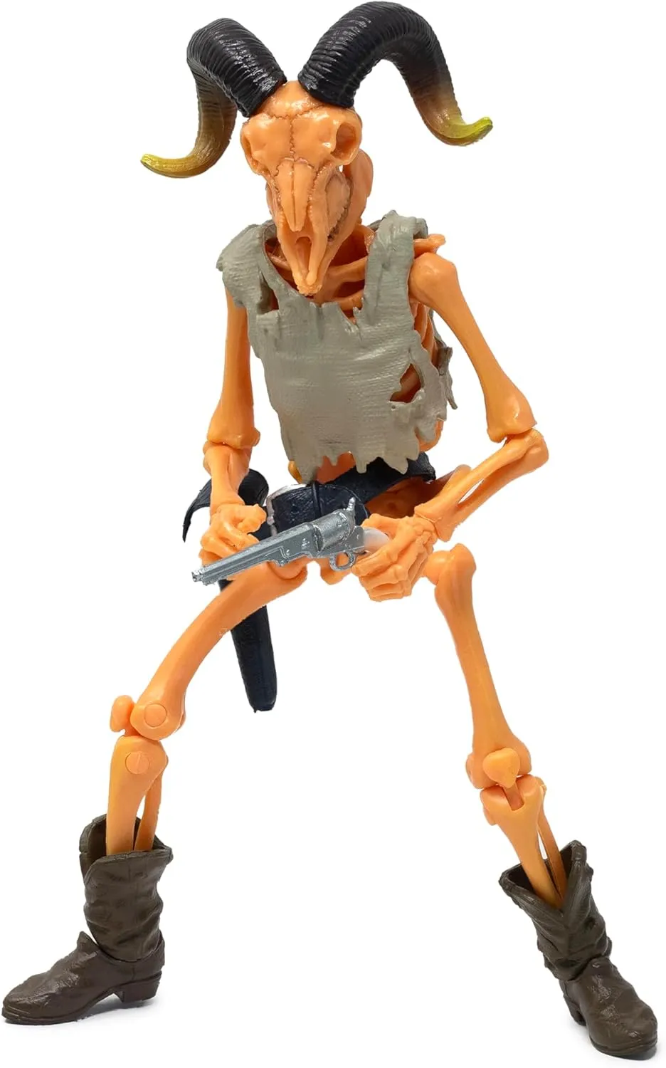 Boss Fight Studio Epic H.A.C.K.S. Outlaw Skeleton Action Figure – Highly Articulated Collectible Figurine and Accessories – Pistol, Shotgun, Rifle Sling, Rope, Alternate Hands & Head, and Stand – 1:12