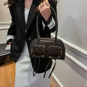 Bow Design Double Pockets Baguette Bag