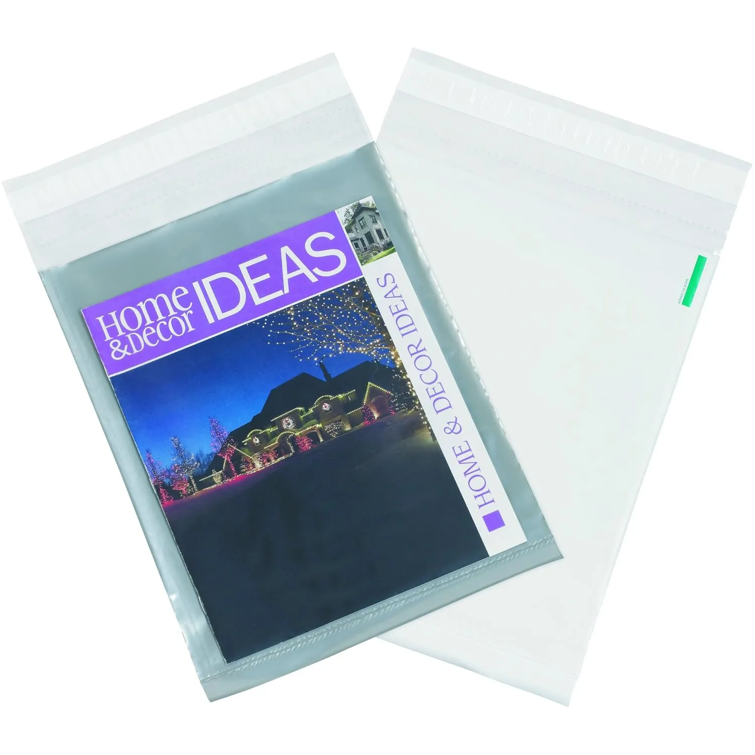 BOX USA Clear View Poly Mailer Envelopes, 10' x 13', Clear/White, Self Seal, Waterproof and Puncture Resistant, for Packing, Mailing, and Shipping Catalogs and Brochures, Pack of 100