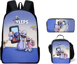 Boys Hide and Seek Backpack Pencil Case Shoulder Backpack Set Perfect for Casual Daypacks (C14,3PCS)