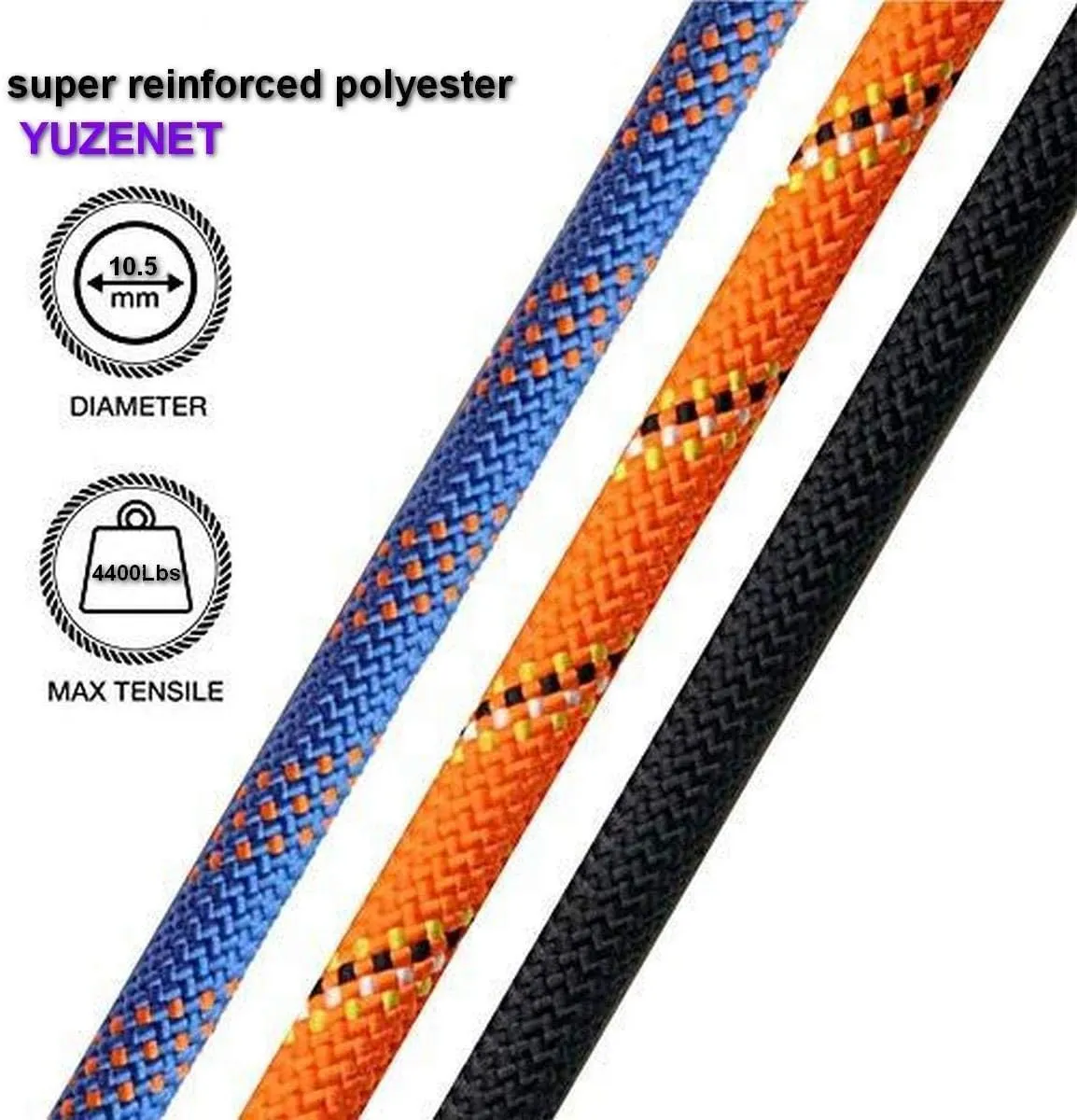 Braided Polyester Arborist Rigging Rope (3/8 inch X 100 feet) High Strength Outdoor Rope for Tree Climbing Hiking Camping Swing, Orange