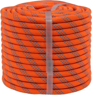 Braided Polyester Arborist Rigging Rope (3/8 inch X 100 feet) High Strength Outdoor Rope for Tree Climbing Hiking Camping Swing, Orange/Blue