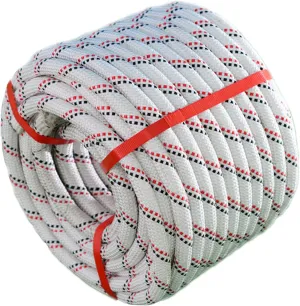 Braided Polyester Arborist Rigging Rope (3/8 inch X 100 feet) High Strength Outdoor Rope for Tree Climbing Hiking Camping Swing, White