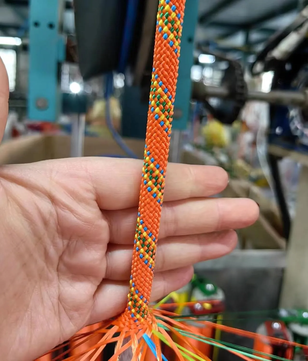 Braided Polyester Arborist Rope (3/8 inch X 150 feet) High Strength Outdoor Rope for Rock Climbing Hiking Camping Swing, Orange/Blue/Green